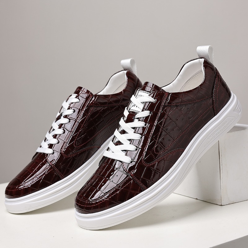 クラシックなメンズローカットスケートシューズ、レザー、レース - Mens Fashion Week のレビューと価格