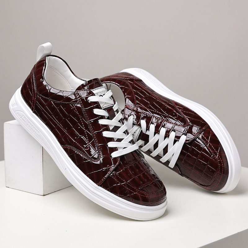 クラシックなメンズローカットスケートシューズ、レザー、レース - Mens Fashion Week のレビューと価格