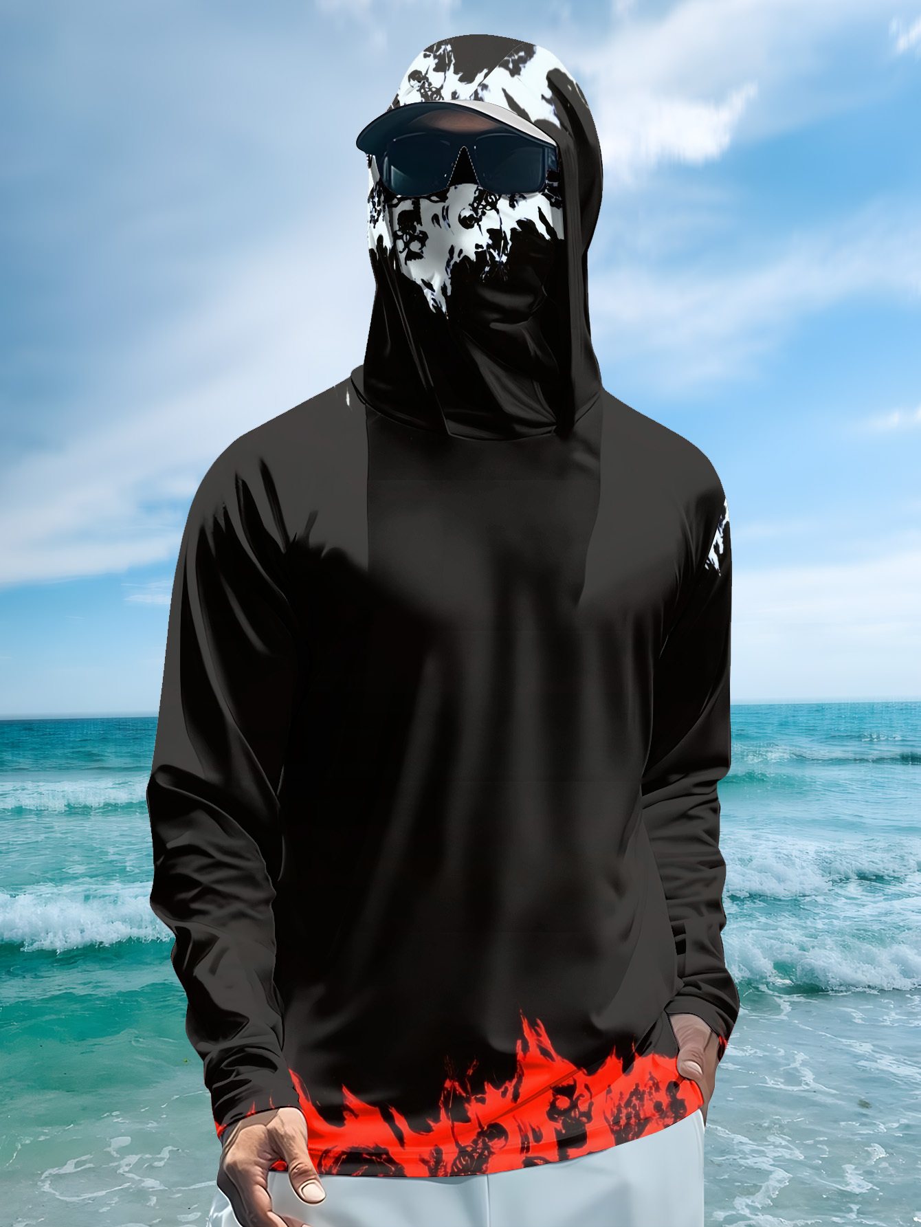 男性フード付き釣りシャツ長袖釣り服釣り t シャツ uv 保 - Men'S Fashion Trends のレビューと価格