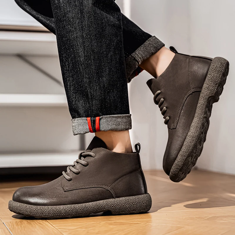 メンズ アンクルブーツ ブラウン ショートブーツ 高級靴 パ - Men'S Fashion For 45 Years Old のレビューと価格
