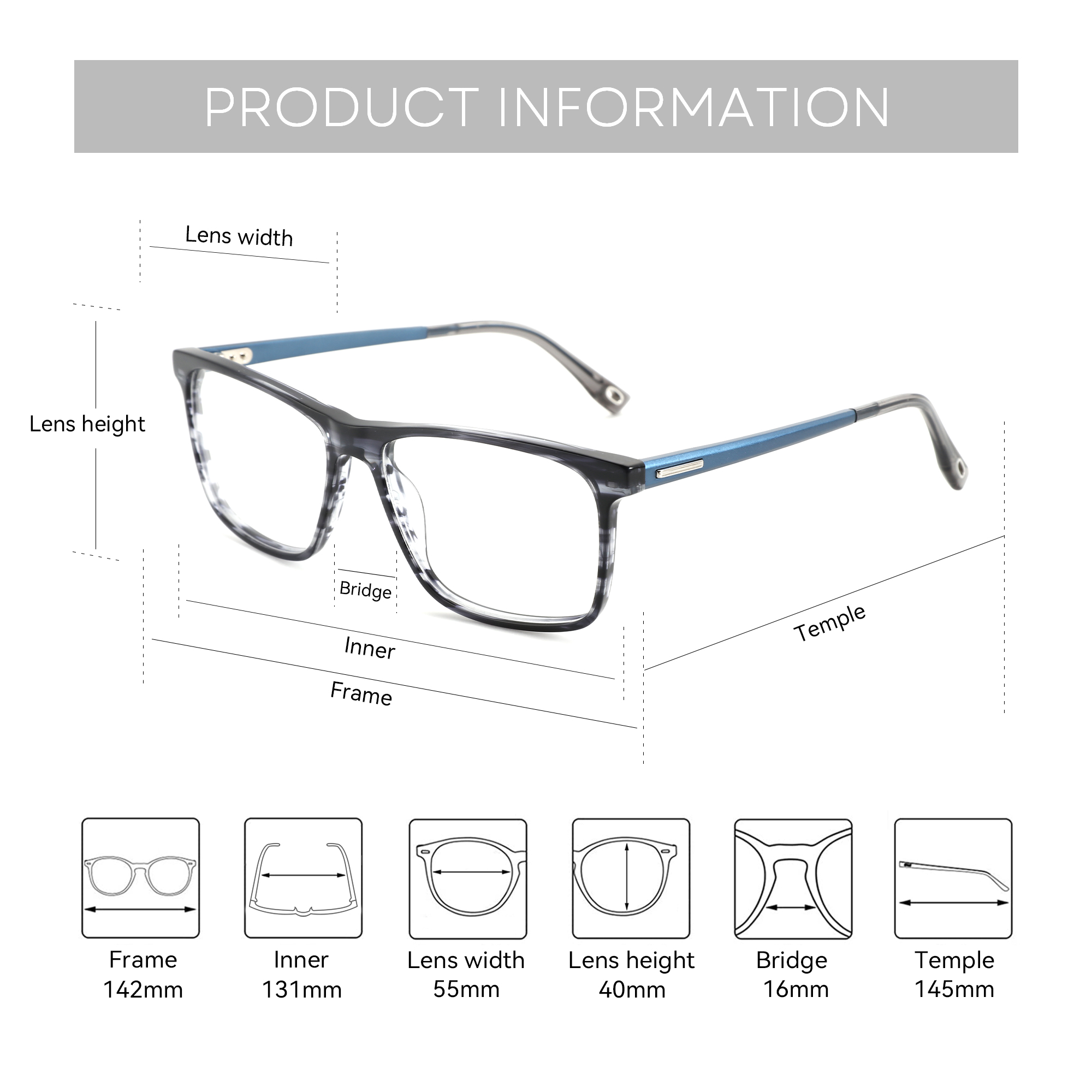 Zenottic-男性用手作りアセテート光学眼鏡、正方形の処 - Mens Fashion Reading Glasses のレビューと価格