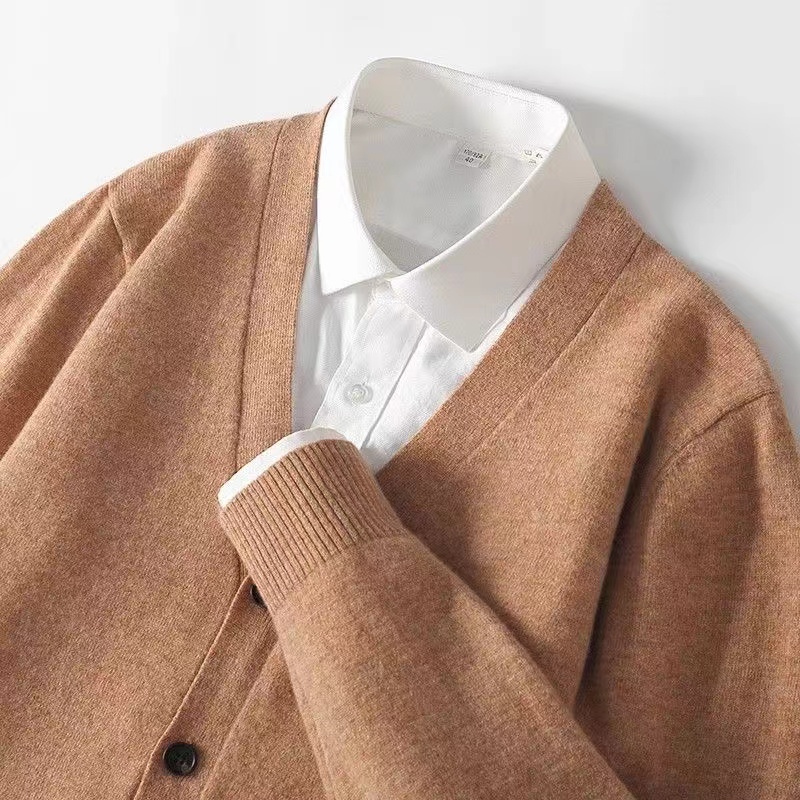 メンズ薄手ニットカーディガン,Vネックセーター,暖かく,ファ - Men'S Fashion V Neck Sweater のレビューと価格