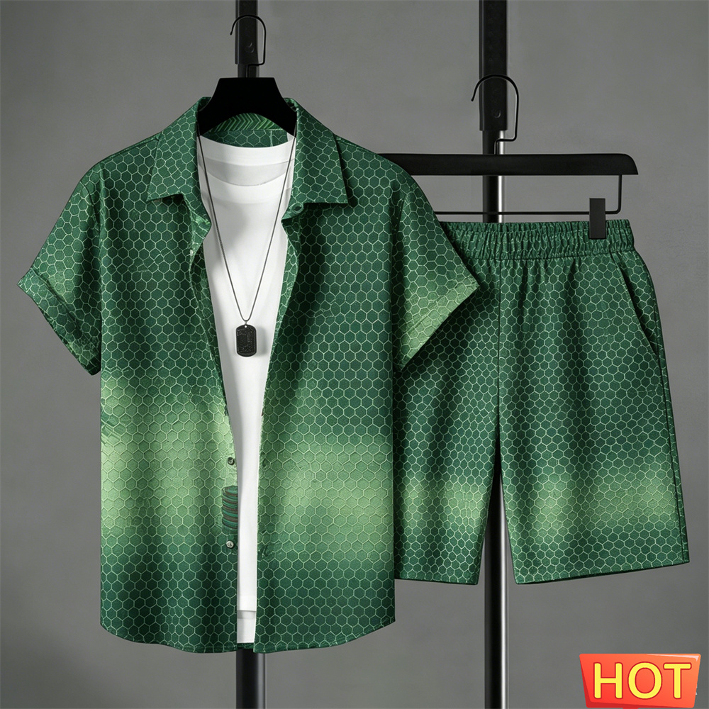 夏服 メンズシャツセット グラデーションレジャーシャツセット - Men'S Fashion Outfits のレビューと価格