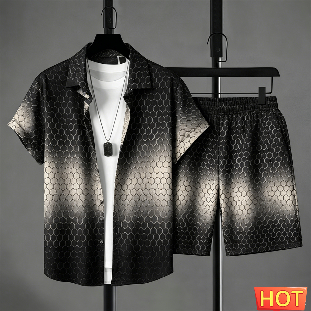 夏服 メンズシャツセット グラデーションレジャーシャツセット - Men'S Fashion Outfits のレビューと価格