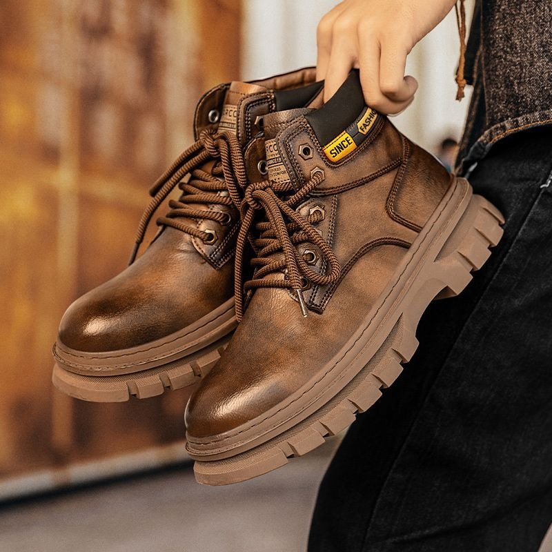 ヴィンテージ メンズ プラットフォーム アンクルブーツ 秋冬 - Chelsea Boots Men のレビューと価格
