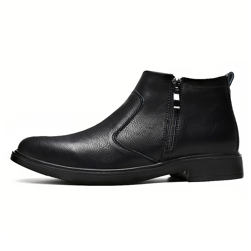 秋と冬の新しいメンズハイカットレザーシューズ、ジッパー付きレ - Chelsea Boots Men のレビューと価格