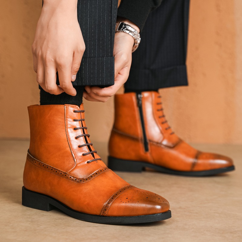 高級メンズブーツ 新作 ハイカットレザーシューズ クラシック - Chelsea Boots Men のレビューと価格