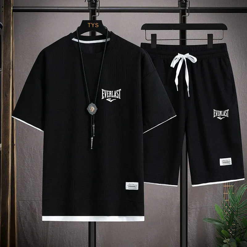 2026年ワッフル柄2ピースメンズショートパンツセットサマー - Men'S Fashion Clothing のレビューと価格