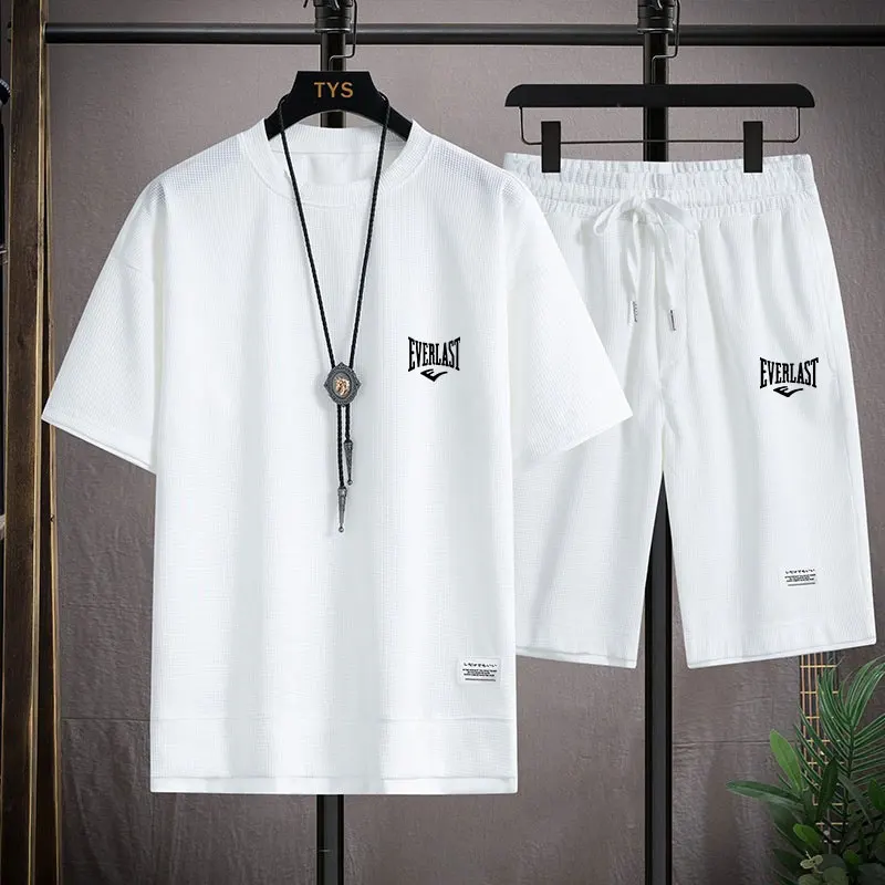 2026年ワッフル柄2ピースメンズショートパンツセットサマー - Men'S Fashion Clothing のレビューと価格