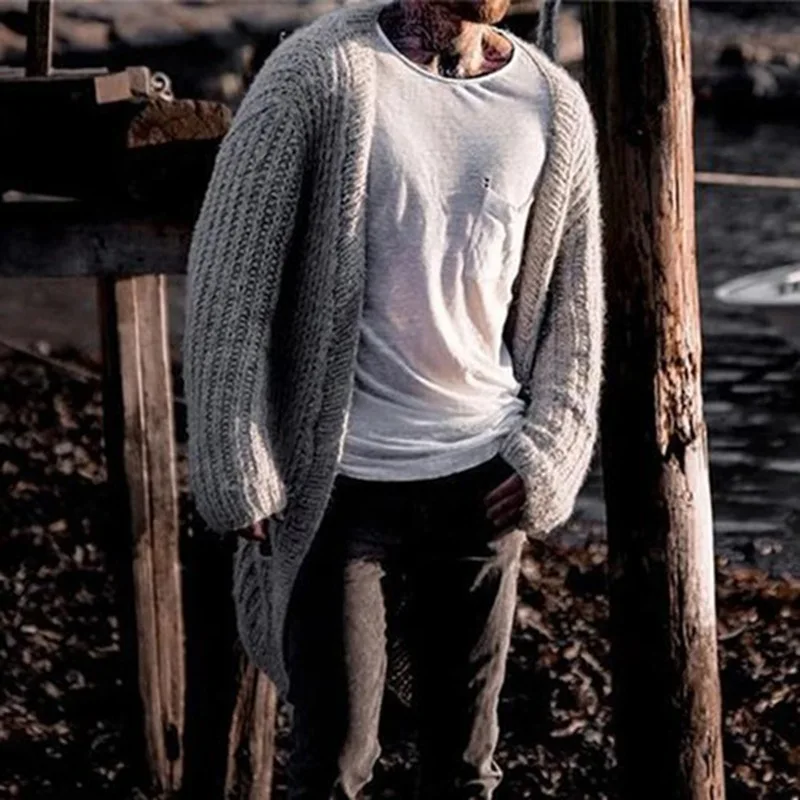 メンズ韓国スタイルの厚手の針カーディガンセーター,ミッドロン - Men'S Fashion V Neck Sweater のレビューと価格