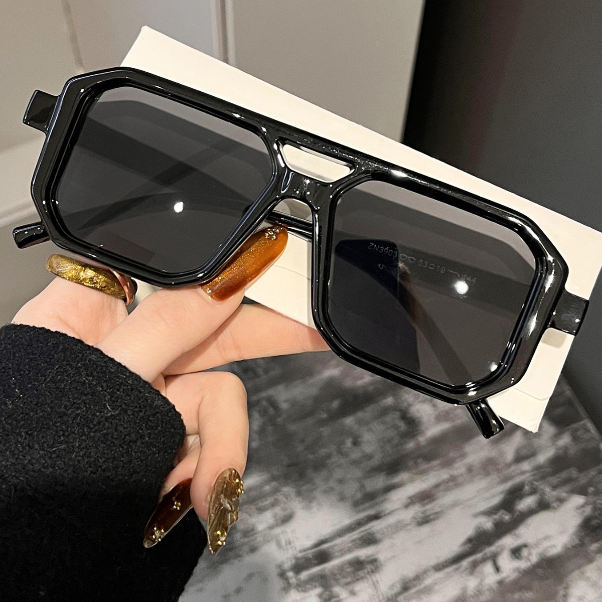 新しいレトロスクエアダブルビームサングラス男性女性高品質屋外 - Men'S Fashion Glasses のレビューと価格