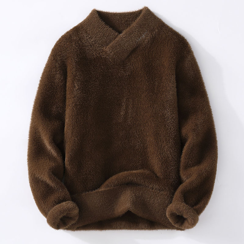 セーター男性冬韓国スタイルメンズファッション暖かいセーター  - Men'S Fashion V Neck Sweater のレビューと価格