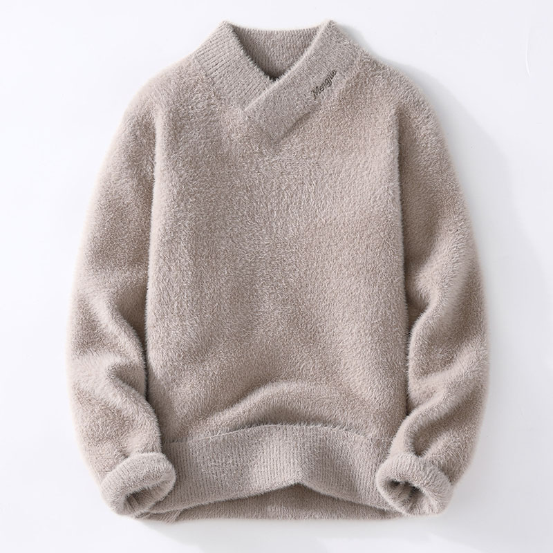 セーター男性冬韓国スタイルメンズファッション暖かいセーター  - Men'S Fashion V Neck Sweater のレビューと価格