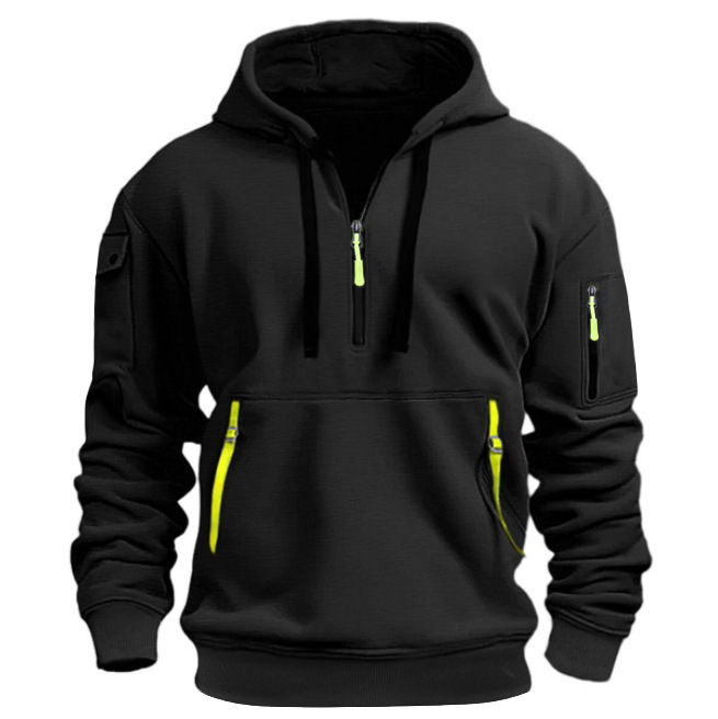 メンズカジュアルスポーツパーカー春秋ファッション無地長袖プル - Men'S Fashion Zipper Hoodie のレビューと価格