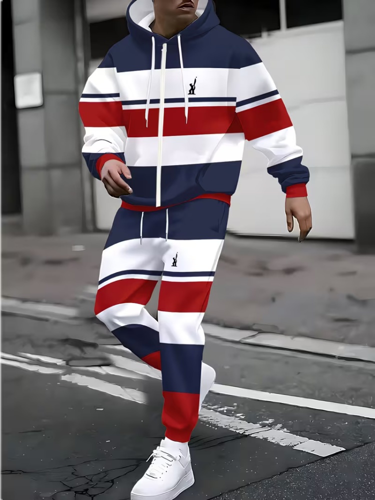 メンズジップアップフーディートラックスーツセット ファッショ - Men'S Fashion Zipper Hoodie のレビューと価格