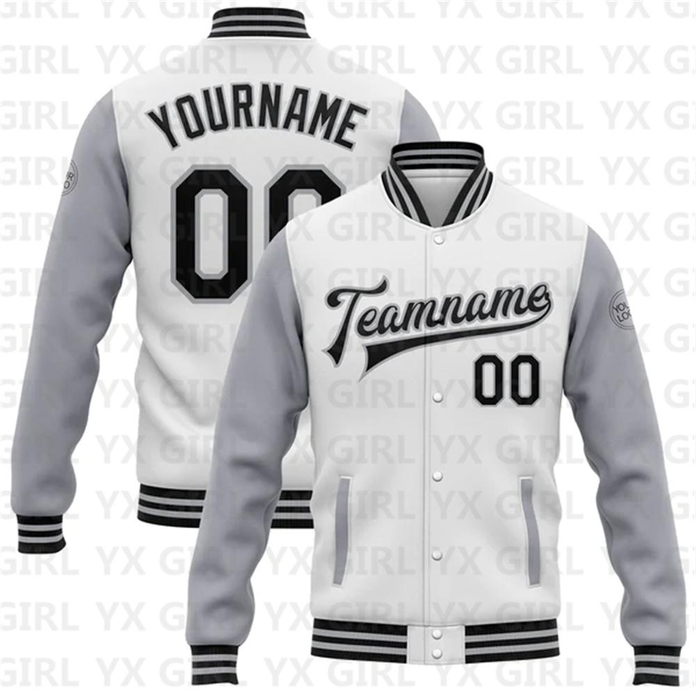 カスタムボンバーフルスナップバーシティジャケット、2トーンジ - Varsity Jacket Letterman のレビューと価格