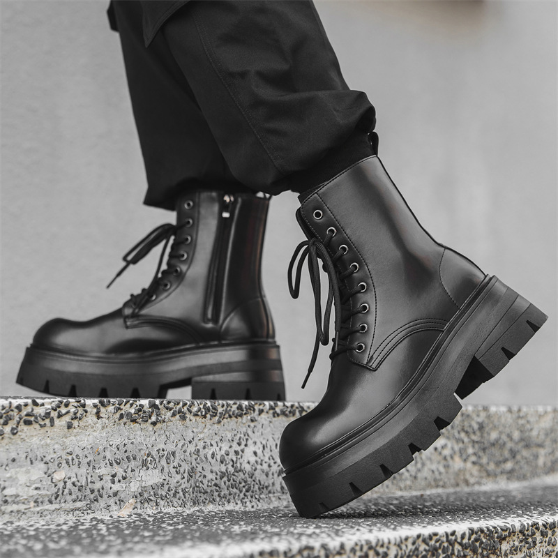 英国風メンズカジュアルステージナイトクラブハイモーターサイク - Chelsea Boots Men のレビューと価格