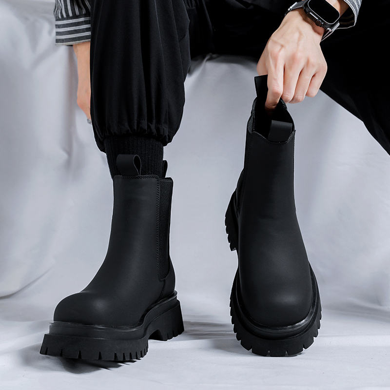 2026プラットフォームブラックハイカットブーツ メンズ ハ - Chelsea Boots Men のレビューと価格