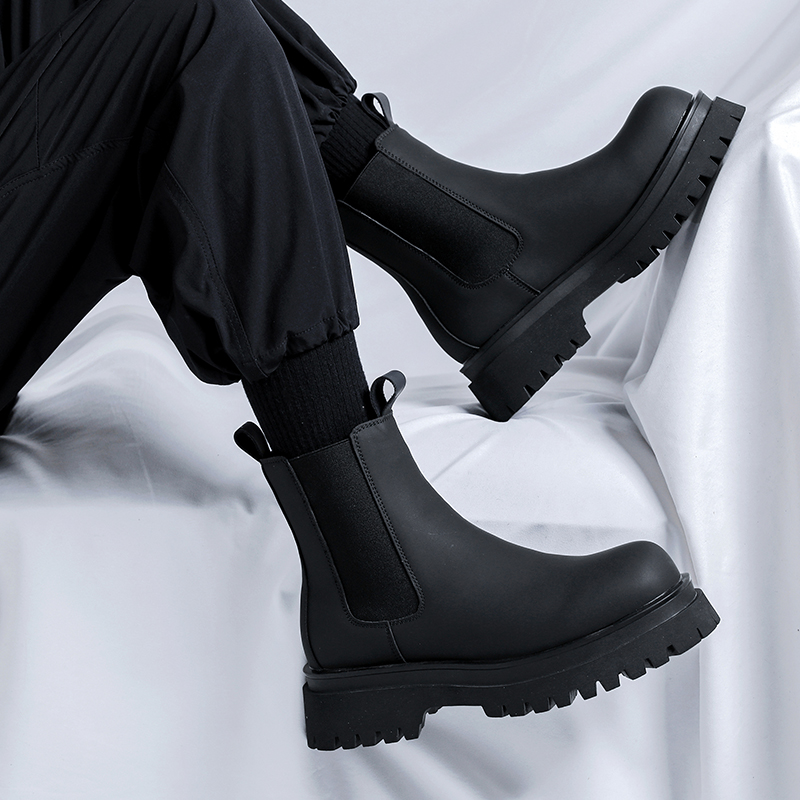 2026プラットフォームブラックハイカットブーツ メンズ ハ - Chelsea Boots Men のレビューと価格