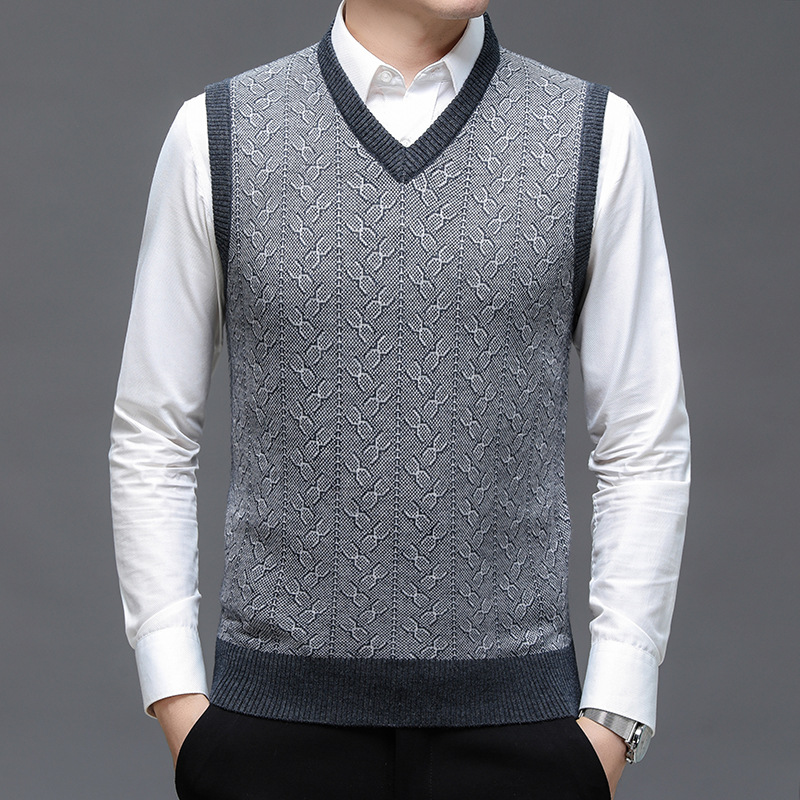 ブラウンブランドセーターメンズ服 2026 秋ウール無地ニッ - Men'S Fashion V Neck Sweater のレビューと価格