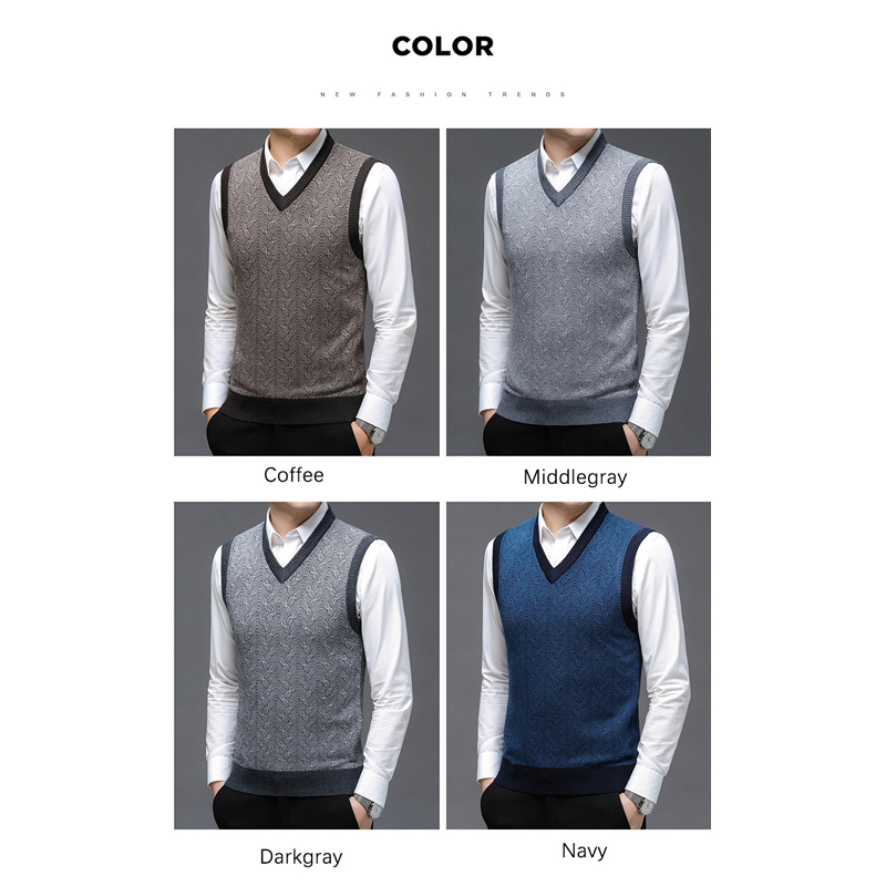 ブラウンブランドセーターメンズ服 2026 秋ウール無地ニッ - Men'S Fashion V Neck Sweater のレビューと価格