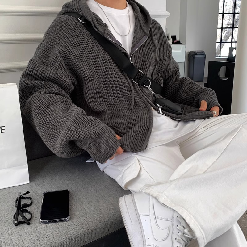 韓国版ニューファッションメンズ無地シンプルベーシックカジュア - Men'S Fashion V Neck Sweater のレビューと価格