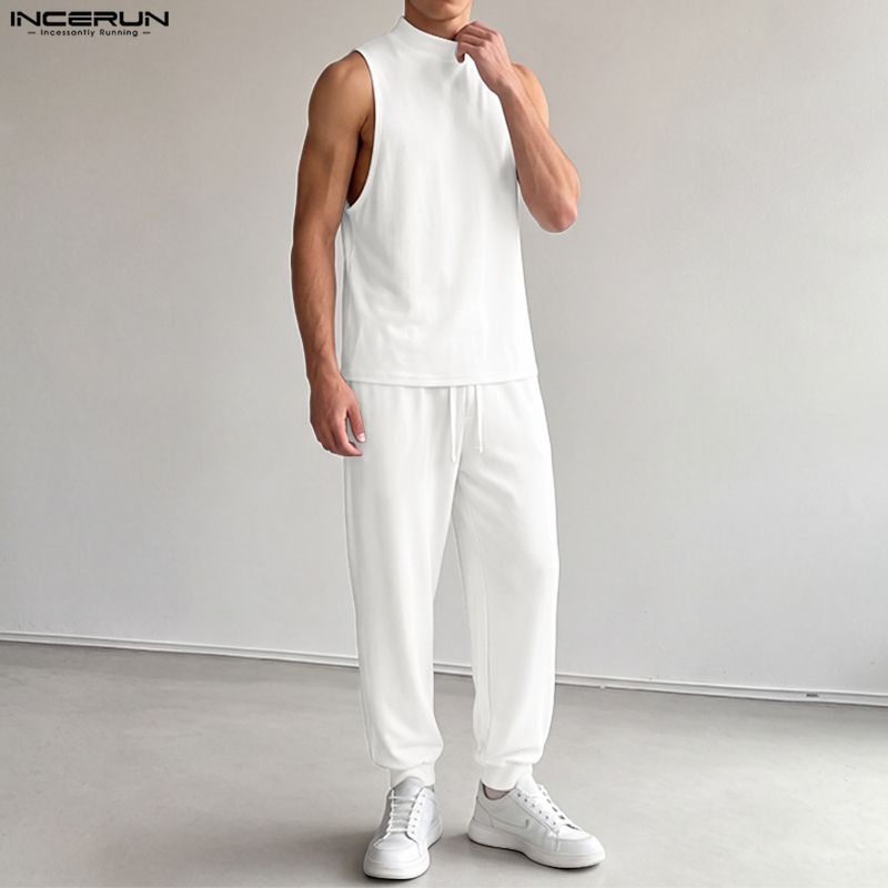 INCERUN メンズセットアップ 無地タートルネックノース - Track Suit Men のレビューと価格