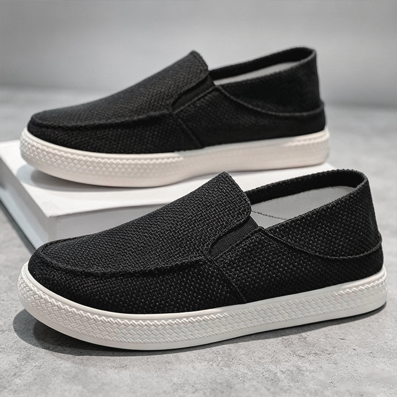 メンズリネンスリッポンローファー、通気性のある織物アッパー、 - Men'S Fashion Loafers のレビューと価格