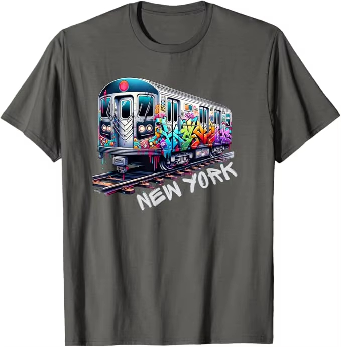 ニューヨーク電車グラフィティスタイルニューヨーク地下鉄車レト - Men'S Fashion Nyc のレビューと価格