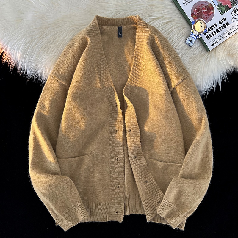 男性用のカジュアルなリブ編みカーディガン,Vネックセーター, - Men'S Fashion V Neck Sweater のレビューと価格