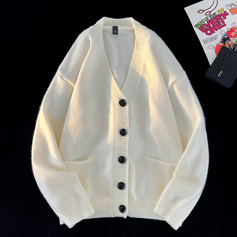 男性用のカジュアルなリブ編みカーディガン,Vネックセーター, - Men'S Fashion V Neck Sweater のレビューと価格