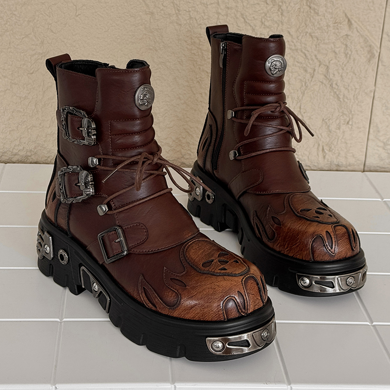 メンズ身長アップパンクスタイルスケルトンフレームメタルバック - Men'S Fashion For 45 Years Old のレビューと価格