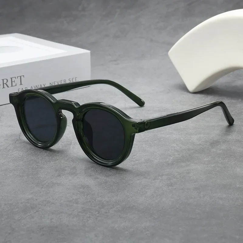高品質ラウンドサングラス女性男性パンクシェードレトロトレンド - Men'S Fashion Glasses のレビューと価格
